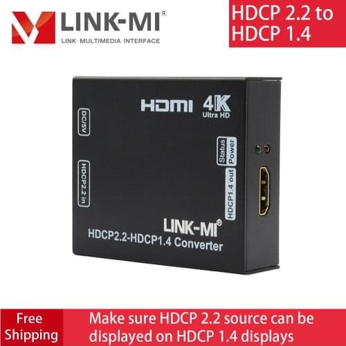 LINK-MI HDCP 2.2 to HDCP 1.4 Converter HDMI 4K HDCP Downscaler Converter 4Kx2K@60Hz YUV 4:2:0 3D CEC HDCP 2.2 to 1.4