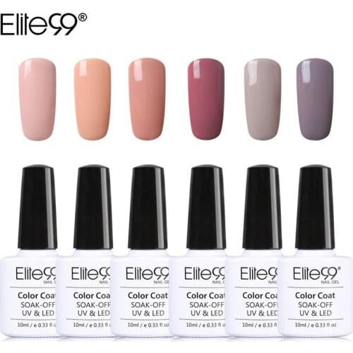 Elite99 Nude Series 6 Colors Gel Nail Polish Set UV LED Soak Off Nail Varnish Lacquer Manicure Pedicure Beauty Salon 10ML