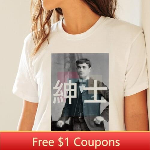 BLINGPAW Minimalist Funny Women T-shirt Gentleman Summer Short-sleeved Tops & Tees O-Neck Casual Girls Large Size 100% Cotton