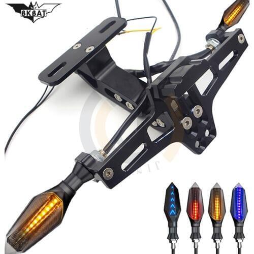 Motorcycle license plate frame with turn signal and relay plate holder FOR Yamaha xmax 125 Suzuki sv1000 Honda varadero xl1000