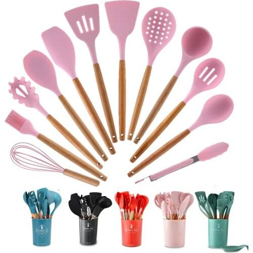 Silicone Cooking Utensils Tools Set Kitchenware Set Non-stick Heat Resistant Cookware Kitchen Accessories Gadgets Appliances Set