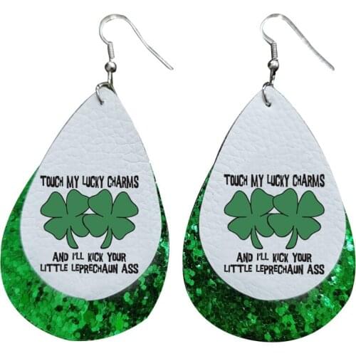 New Faux leather Earring Hat Earrings St Patricks Day Earrings Gnomies Earrings
