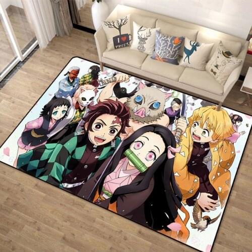New Demon Slayer Big Door Mat Rug Doormat Carpet Floor Bedroom Living Room Outdoor Non-slip Mat Kids Boy Girl Cartoon Gift