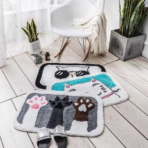 PAYSOTA Bathroom Carpet Cute Cartoon Mat Door Toilet Bedroom Absorbent Non-slip Rug Can Be Washable
