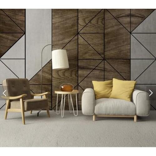 Customized 3d papel DE parede, simple wooden plank geometric mural used for living room bedroom sofa background home decoration