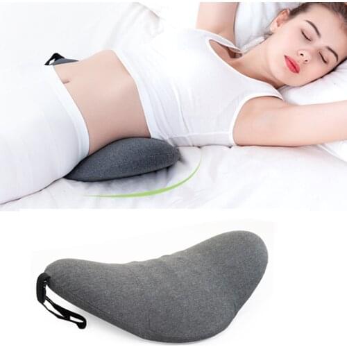 Memory Foam Lumbar Pillow Rollable Pregnant Waist Pad Washable Lumbar Support Backrest Mat Bed Cushion Detachable Back Pillow