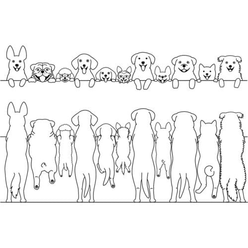 AZSG Smile Dog Cutting Dies Clear Stamps For DIY Scrapbooking/Card Making/Album Decorative Silicone Stamp Crafts