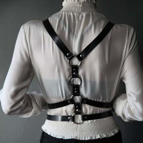 Bdsm Bondage Punk Gothic Handmade Faux Leather Sexy Waist Belt Straps Harness Body Bondage Sexy Gothic Adult Harness Belts