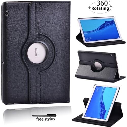 360 Rotating Case for Huawei MediaPad T3 10 9.6 Inch AGS-L09/L03/W09 Stand Cover PU Leather Tablet Shell Cover