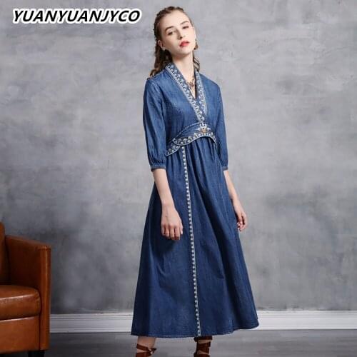 Модные джинсовые платья YUANYUANJYCO China At AliExpress