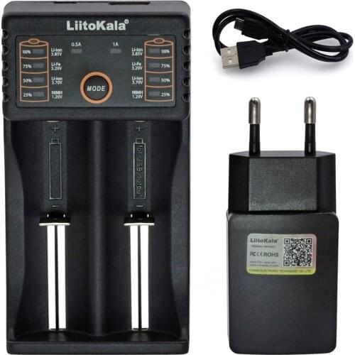 Liitokala Lii-202 18650 Charger 1.2V 3.7V 3.2V 3.85V AA 26650 10440 14500 16340 NiMH li-ion battery Smart charger 5V 2A Plug
