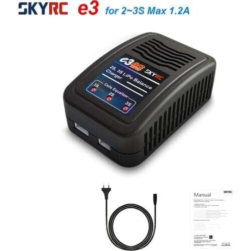 SKYRC e3 Charger 2S 3S LiPo Battery Balance Charger Build In Adapter AC Input 110V-240V