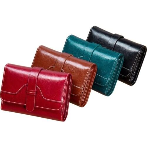 New Fashion Luxury Female Wallet RFID Anti Theft Business Card Holder Coin Purse Genuine Leather Wallet Women High Quality