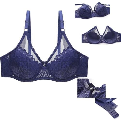 Floral Sexy Bra Plus Size Lingerie Femme Lace Push Up Bra Brassiere Bralette Large Cup C D Big Size Underwire Bras For Women