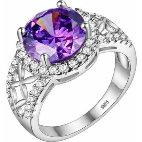 Trendy Ring for Women 925 Silver Jewelry with Zircon Gemstone Korean Style Wedding Bridal Promise Party Finger Rings Accessories