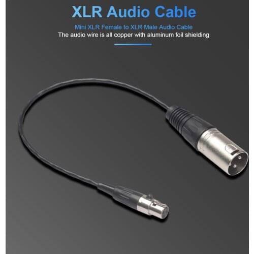 0.3m Mini XLR 3pin Female To Zinc Alloy Casing XLR 3pin Male Audio Cable Cameras Audio Cable For Various Cameras SLR Cameras