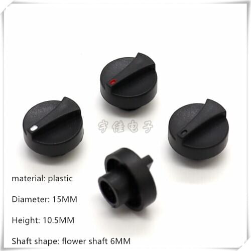 10 Piece 15*10.5MM plastic knob cap potentiometer encoder switch knob is suitable for flower shaft 6MM