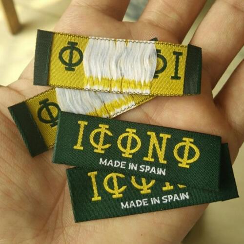 1000 pcs Custom artwork name military green Damask polyester cloth woven label 6 * 2 cm
