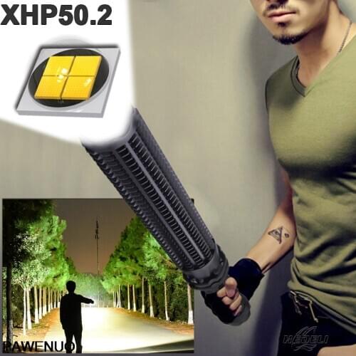 100000LM XHP50.2 led tactical flashlight torch police self defense Telescopic baton xhp50 powerful Rechargeable flash light18650