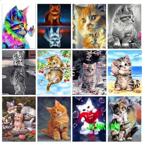 Diamond painting Animal cat diomand landscape Full Square/Round Drill Wall Decor Inlaid Resin Embroidery Craft Cross stitch