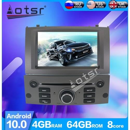 AOTSR Android 10.0 PX6 Car Radio For Peugeot 407 2004-2010 Car Multimedia Player Stereo Auto Audio GPS Navigation DVD Video