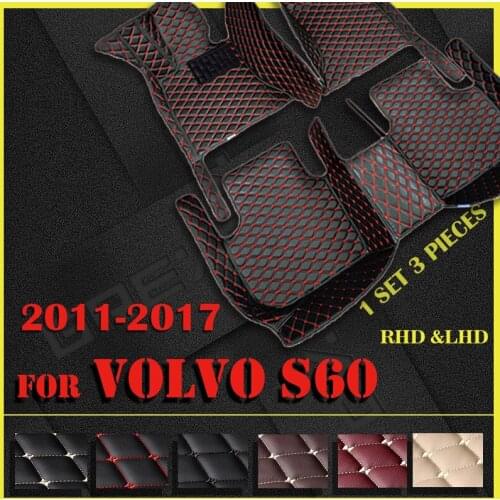 Leather Car floor mats for Volvo S60 2011-2017 Custom auto foot Pads automobile carpet cover