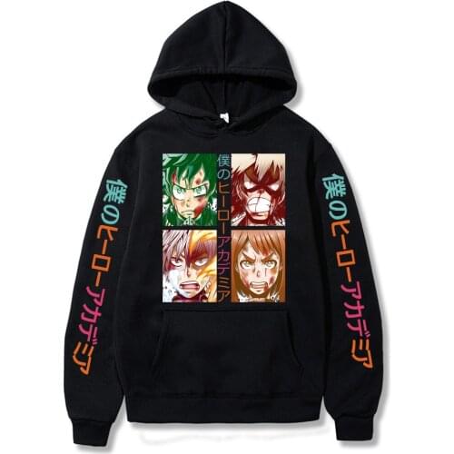 Bakugou Hoodie Hip Hop Anime My Hero Academia Pullovers Tops Loose Long Sleeves Autumn Man Cloth