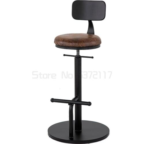 Bar stools rotating and lifting wrought iron front bar chair high stools simple ins net red modern home bar stools