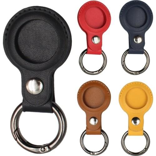 PU Leather Portable Case for Apple Airtag Cover For Airtags Keychain Locator Tracker Anti-lost Device Location Protective Sleeve