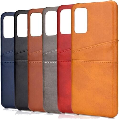 Plain PU Leather Card Wallet Holder Brown Phone Case for iPhone 12 Mini 11 Pro XS MAX XR X 8 7 6S 6 Plus SE 2020 Soft Back Cover