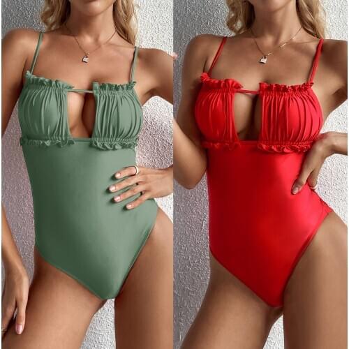 Cikini 2021 WomenS Sexy Fashion Bikini One Piece Swimsuit With Drawstring Push Up Swimsuit Swimming Summer Beach Brazil