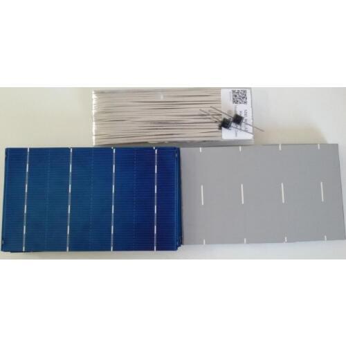 ALLMEJORES Solar power Kits 36pcs 3.7" x 6" A(-) Grade solar Panel cells + Tabbing WIRE + Diodes. 2.5W/piece 0.5V Free shipping