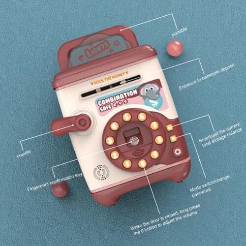 Piggy Bank Simulation Gift Fingerprint Password Storage Tank Educational Toy Saving Money Coin Box Cartoon Safe Shape Ornament