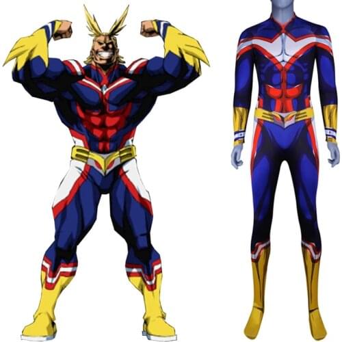 My Hero Academia All Might Cosplay Costume BNHA Superhero Halloween Bodysuit Adults Kids Zentai Second Skin Suit