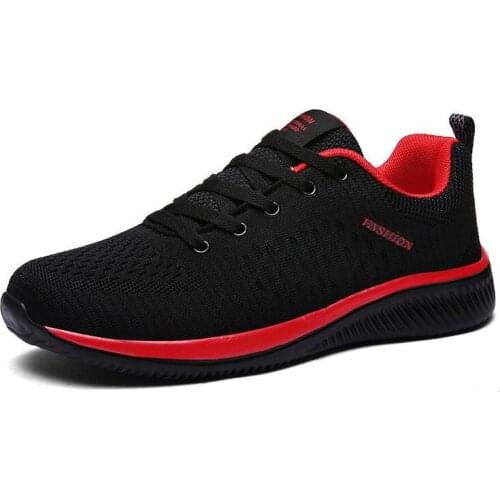 Large Size Summer Mesh Sport Shoes Male Running Sneakers Women Sports Shoes Men Black Red Trainers 2021 Athletic Brands GMB-1408