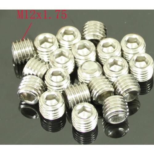 M12x1.75 length=10mm Stainless Steel Hex Socket Set Screw Qty 20