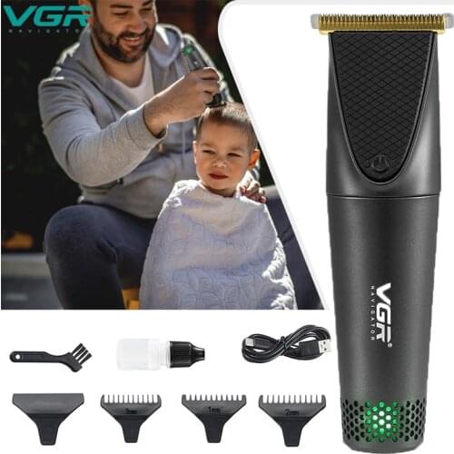VGR Hair Clipper Usb Rechargeable Electric Trimmer Andis Clipper Cordless Oil Head Carving Scissors Mens Haircut Machine V-090