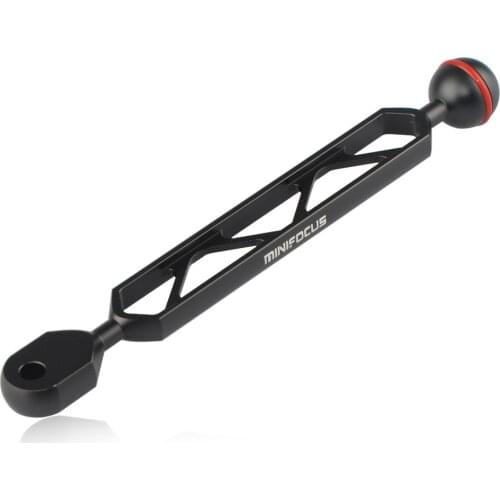 MINIFOCUS 8"/22cm Aluminium 1"Ball and YS Head Adapter, Arm for Underwater Strobe/Housing Light to Diving Tray Handle System