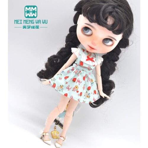 Blyth clothes Fashion Bunny strap skirt, leather shoes for 28-30cm Azone OB23 OB24 doll accessories