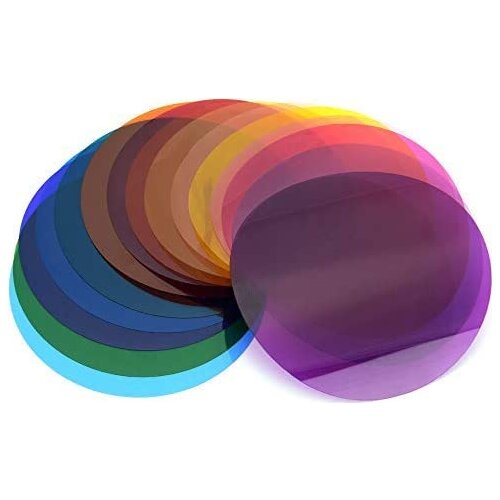 Godox V-11C Color Filters Kit Color Gels Filters 15 2 for Godox V1 Series Camera Round Head Flashes