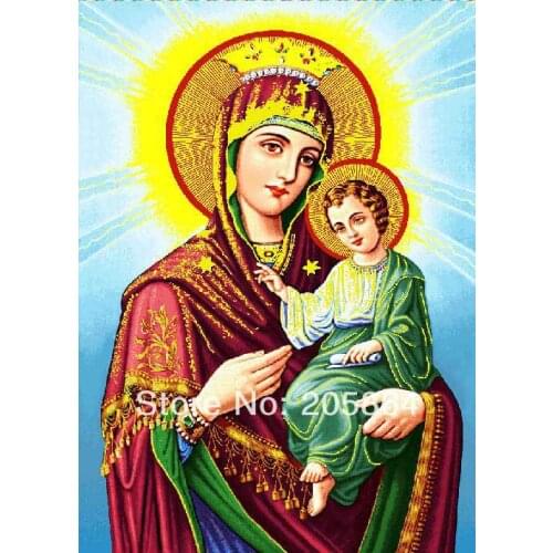 Hot sale Small size 20x25cm tapestries wall hangings Religion Holy Virgin and Son of God fabric picture decoration picture