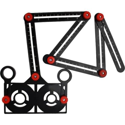Newly Multi Angle Measuring Ruler 6-fold Ceramic Tile Hole Drill Guide Tool Universal Locator Angle Finder Measurement Tool