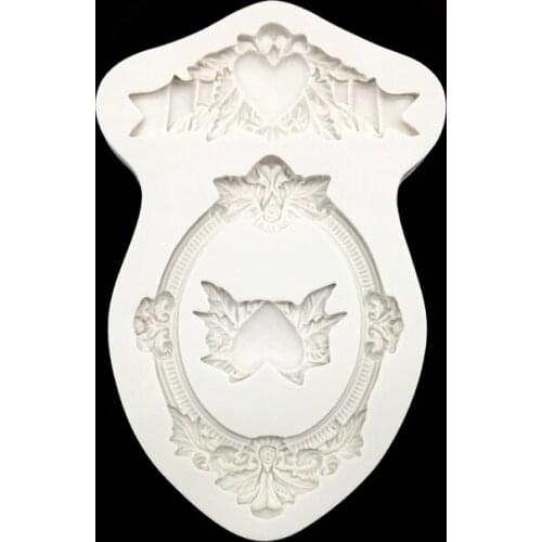 Wholesale 10 pcs/lot Photo Frame 100% Platinum Silicone Sugarcraft Mold Fondant Cake Decorating Tools Bakeware