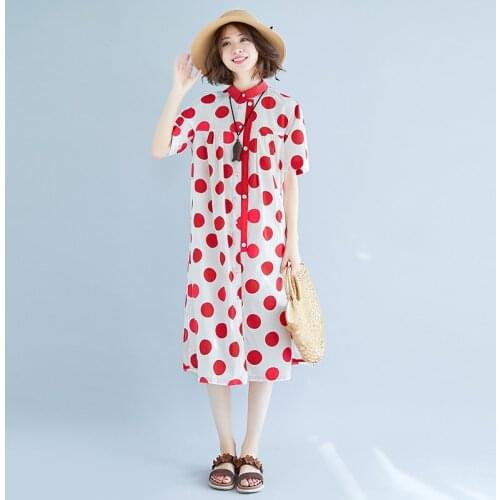 2019 New Arrive Summer Maternity Dress Woman Cute Dot Large Size Dress Pregnant Woman Casual Maternity Clothing MD-00686