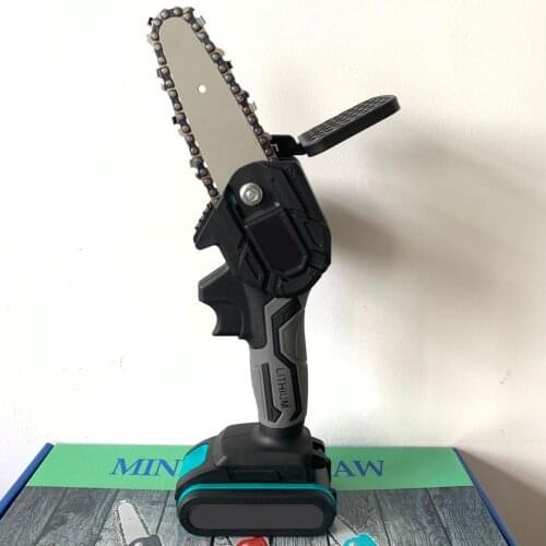 4" Mini Handheld Electric Chainsaw Cordless Electric Pruning Saw With Battery Charder Woodworking Garden Logging Tool EU Plug