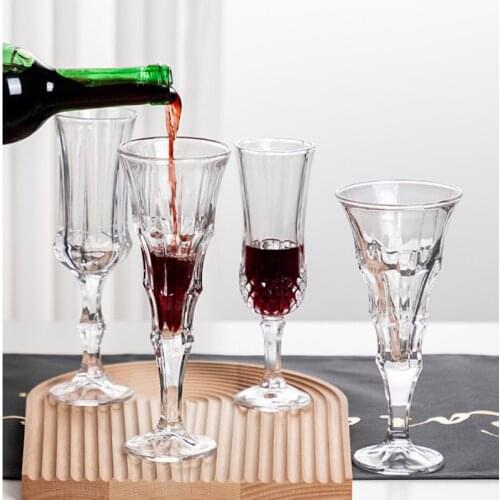 18 Shapes 150-280ml Retro Relief Goblet Embossed Whiskey Red Wine Champagne Cup Classical Family Bar Drinkware