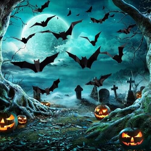 Halloween Scary Bat Spider Animal Wall Stickers Children Toys PET Stereo Festival Party Supplies Decoration Window Scenes Poster