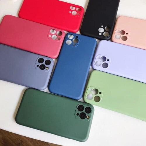 Thin Soft Case For iPhone 7 8 6s Plus Liquid Silicone Cover Candy Color Coque Capa For iPhone X Xs 11 Pro Max XR protect case