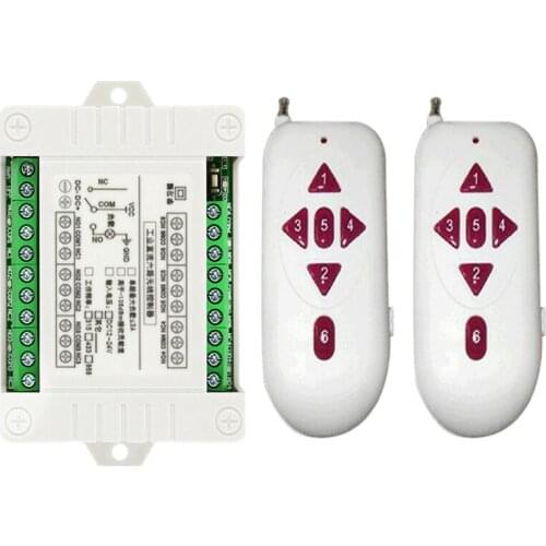 Universal DC12V 24V 6CH 6 CH Wireless Smart Remote Control Switch Receiver Module and RF Transmitter For Light Garage Door Opene