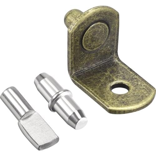 Uxcell Shelf Support Peg 3 Styles Shelf Pegs 5mm Pin Bronze Tone with Hole , 60pcs